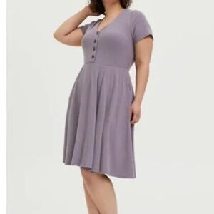 Torrid Knee Length Dress - Purple (plus size)